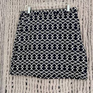 Banana Republic factory Navy & White Geometric Knit Mini Skirt Size 8